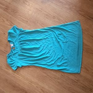 Girls bright teal dress